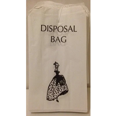 Image of 100 x White Paper Sanitary Disposal Bags