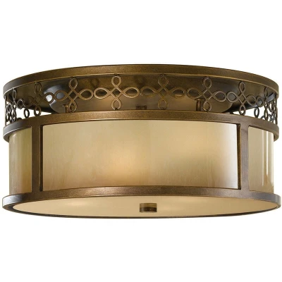 Image of Justine 3 Light Flush Ceiling Bronze, E27