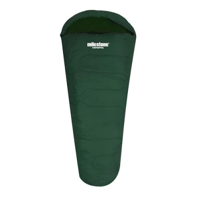 Image of Milestone Camping Mummy Sleeping Bag/Insulated 2 Season for Camping, Hiking, Festivals, Outdoors/Includes Carry Sack / 210cm x 75cm