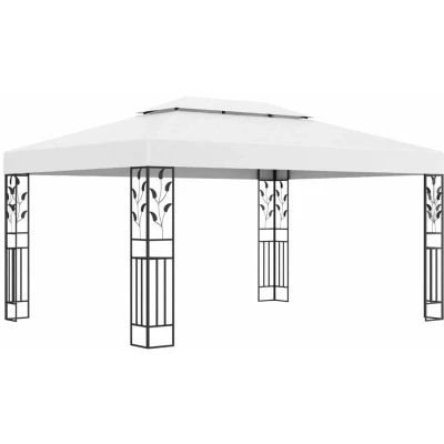 Image of vidaXL Gazebo with Double Roof 3x4 m White