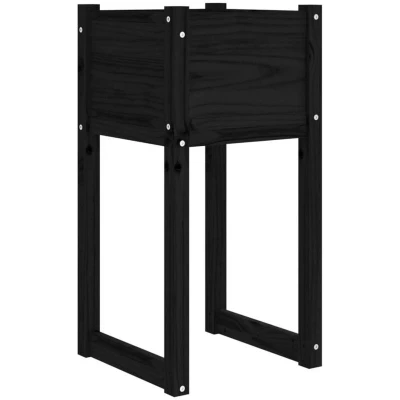 Image of vidaXL Planter Black 40x40x81 cm Solid Wood Pine