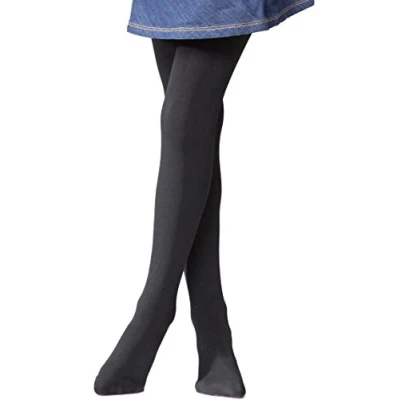 Image of 1 Pair Black 0.52 Tog Thermal Tights Girls 9 10 Years Heat Holders