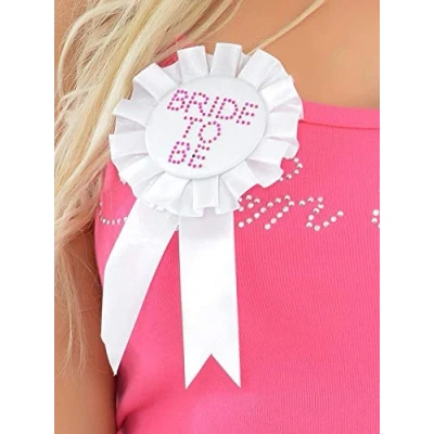 Image of Alandra Party ROS BTB W Bride to Be Rosette with Stones, White