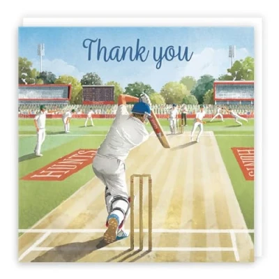 Image of Hunts England Cricket Fun Thank You Card For Him Milo&#039;s Gallery Sport Fans Boys, Men, Husband, Dad, Grandad, Son, Brother