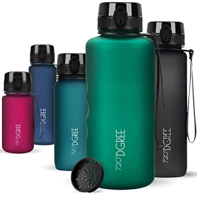 Image of 720DGREE Water Bottle 2l “uberBottle“ softTouch +Sieve BPA Free, Leakproof, Reusable Drinking XXL Sports for all Day Hydration, Gym, Fitness, Office, University, Hiking, Travel