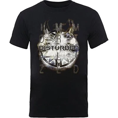 Image of Rockoff Trade Men&#039;s Disturbed Symbol T Shirt, Black, Medium