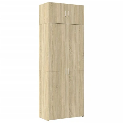 Image of vidaXL Storage Cabinet Sonoma Oak 80x42.5x225 cm Engineered Wood