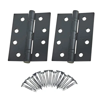 Image of Door Hinges 4&quot; 102mm Ball Bearing 1 Pair Pack [2 &amp; Screws] Black