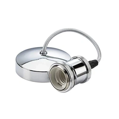 Image of KnightsBridge 6&quot; E27 Vintage Pendant Set Polished Chrome