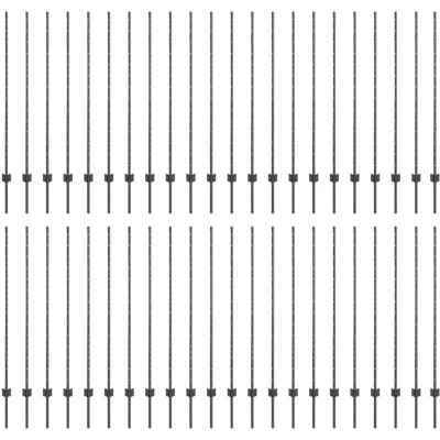Image of vidaXL Fence Posts 88 pcs U Channel Grey 180 cm Steel