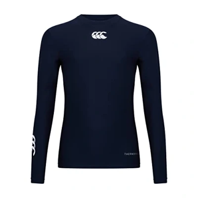 Image of Canterbury Unisex Kids Thermoreg Long Sleeve Compression Shirt With Heat Retention &amp; Thermal Regulation Base Layer Tops, Navy, M EU
