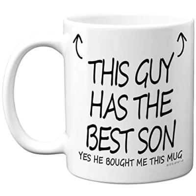 Image of Stuff4 This Guy Has The Best Son Mug Gifts, 11oz Ceramic Dishwasher Safe Coffee Mugs Papa Daddy Dad Gifts for Birthday, Christmas Fathers Day Presents, Premium Cup Made in UK