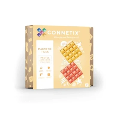 Image of CONNETIX Pastel Base Plate Pack, Lemon &amp; Peach, 2 Pieces