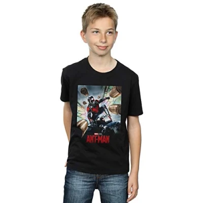 Image of Marvel Studios Boys Ant Man Poster T Shirt Black 5 6 Years