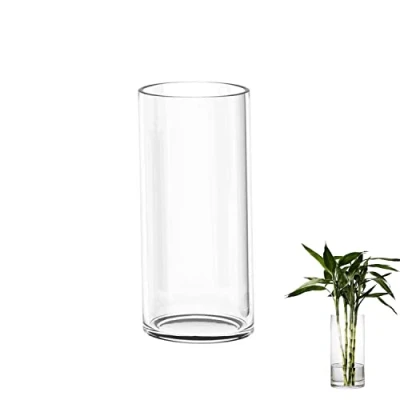 Image of TSKDKIT Glass Vase for Flowers 20cm Cylinder Clear Living Room Modern Medium 20 x 10cm
