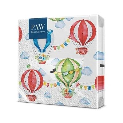 Image of PAW Napkins 3 Ply (33 x 33 cm) I 20 Pieces Perfect for Children&#039;s Birthdays, Parties, Communion, Celebrations Paper Colorful with Party Theme Balloons, Party, Lovely Circus