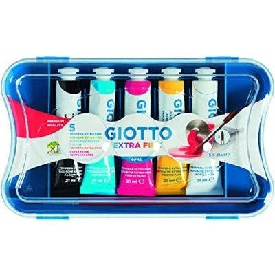 Image of Giotto Extrafine 327100 Scattola con Tubi Tempera, 5x21Ml, Totale: 105Ml, Multicolore