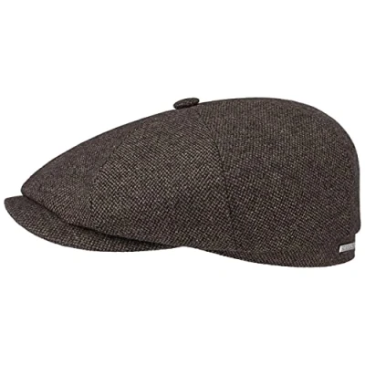 Image of Stetson Hatteras Wool Mix Flatcap for Men Made in The EU Peaked Cap with Content Lined Cotton Peak Length 6 cm Sliding Men&#039;s Autumn/Winter Brown 57