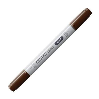 Image of COPIC Ciao Coloured Marker Pen (E 47) Dark Brown, For Art &amp; Crafts, Colouring, Graphics, Highlighter, Design, Anime, Professional Beginners, Supplies Colouring Books