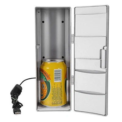 Image of Mini USB Fridge Cooler Gadget Portable Refrigerator Freezer Compact Table Beverage Drink Cans Warmer for Home and Office Travel Car