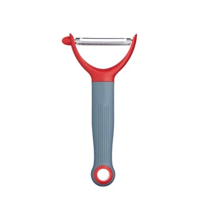Image of KitchenCraft Colourworks Y Shaped Potato Peeler, Stainless Steel, Cherry, 16 x 8 cm