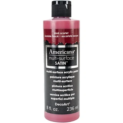Image of Deco Art Americana Multi Surface Satin Acrylic 8Oz Dark Scarlet, Multicolour, 5.08x5.08x16.51 cm