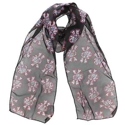 Image of Zac&#039;s Alter Ego Lightweight Skull &amp; Crossbones Print Sash Scarf