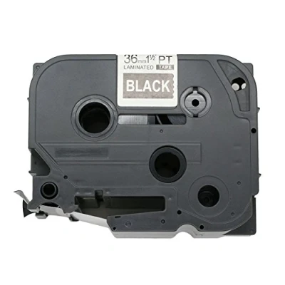 Image of Fassport 1 Pack White on Black Label Tape Compatible for Brother P Touch TZ 365 TZe 36mm 1/2&quot;