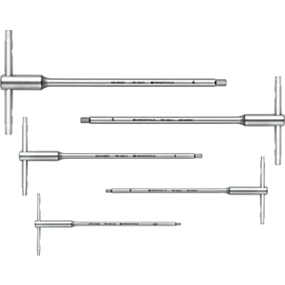 Image of PB Swiss TOOLS T Handle Allen Wrench Set with Sliding Cross 1204.Set 6 100% Made Hexagon Screwdriver 2.5/3/4/5/6 mm for Screwdriving Work in Industry and Handcraft