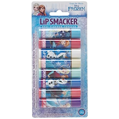 Image of Lip Smacker Disney Frozen Collection Balms for Kids Gloss Girls in 8 Different Flavours, Ideal Parties Party Pack of 8, 24130