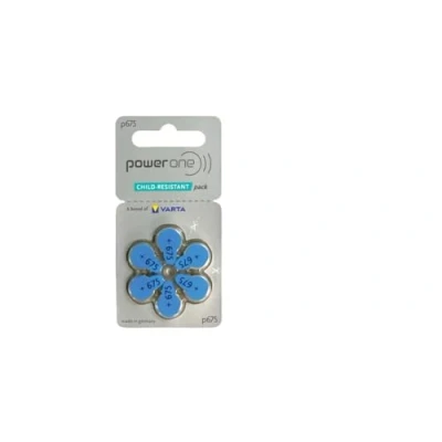 Image of Power one P675 Confezione da 6 batterie per apparecchi acustici, 1,45 Volt, 650 mAh