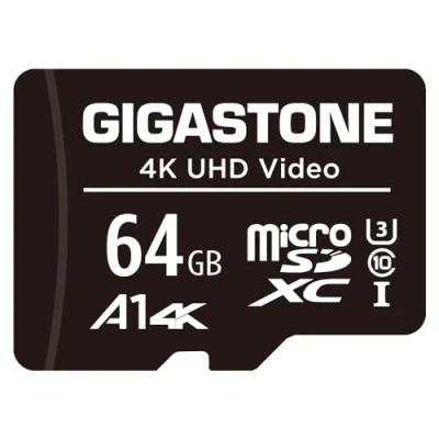 Image of [Gigastone] 64GB Micro SD Card, 4K UHD Video, Surveillance Security Cam Action Camera Drone Professional, 90MB/s SDXC UHS I A1 Class 10, with Adapter