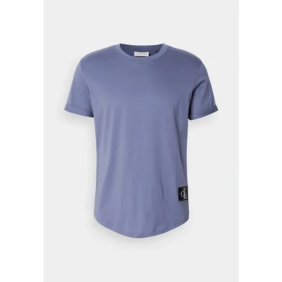 Image of Calvin Klein Jeans Badge TURN UP Sleeve Basic Tshirt, Men&#039;s, Size: Small, Grisaille