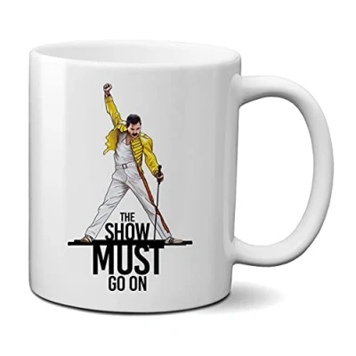 Image of Mugtime (TM) Freddie Queen The Show Must Go On Ceramic Coffee Tea Mug Cup 330ml 11oz