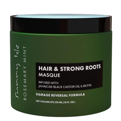 Image of Sunny Isle Rosemary Mint Hair and Strong Roots Masque 16oz Infused with Biotin Jamaican Black Castor Oil