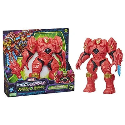Image of Marvel Hasbro Avengers Mech Strike Monster Hunters Hunter Suit Iron Man Toy, 20 cm Scale Deluxe Figure, Ages 4 and Up, Multicolor (F5073)