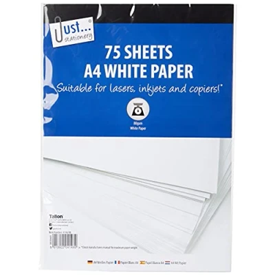 Image of Just Stationery 75 Sheet A4 White Copy Paper, 4146