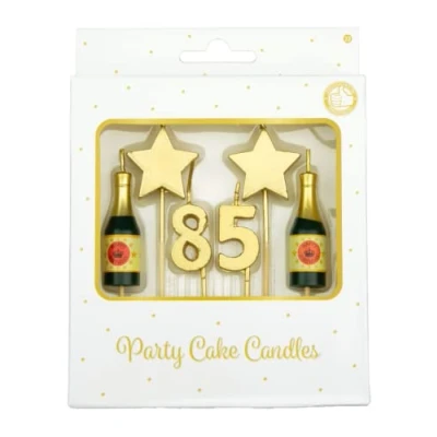 Image of PD Party Birthday Candles for Cakes Decoration Golden Cake Parties Children and Adults Number Candle Size 3 x 9 1 cm 85 Years