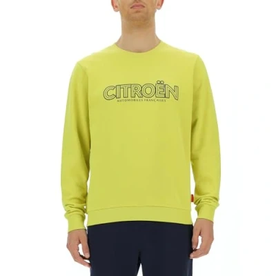 Image of CITROËN O102943 I002 ROUND NECK Sweatshirt Vintage Logo Large Print C23W Men&#039;s Celery Size S