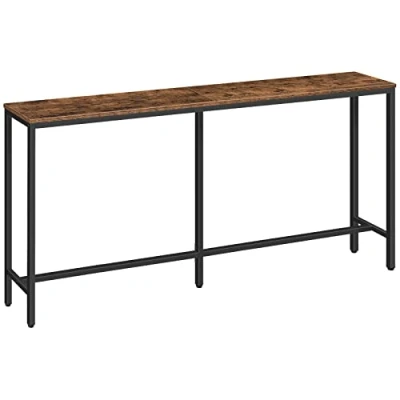 Image of MAHANCRIS Console Table, 160 CM Narrow Long Sofa Entryway Industrial Side for Hallway, Living Room, Sturdy and Stable, Easy to Assemble, Rustic Brown ACTHR16001Z