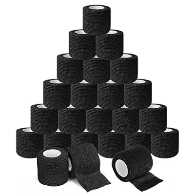 Image of Tattoo Grip Tape TONBAO 24pcs 2&quot;x 5 Yards Wrap, Elastic Bandage Wrap for Machine Tube Accessories, Sports Tape…