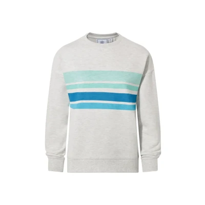 Image of TOG24 Carolina Women&#039;s Crew Neck Sweatshirt, Supersoft Brushed Back Fabric, Printed Stripes Detail, Casual Summer Jumper