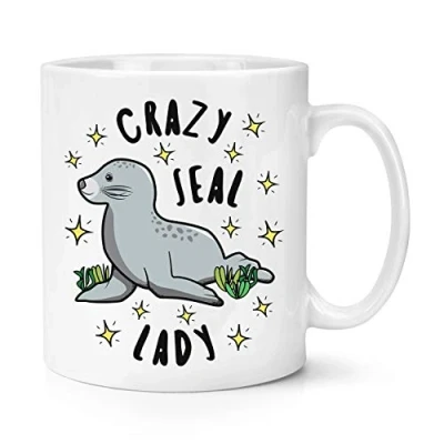 Image of Crazy Seal Lady Stars 10oz Mug Cup