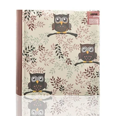 Image of Arpan Owl Design Photo Album Slip In Case Memo 6x4&quot; for 200 Photos