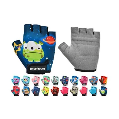 Image of meteor Kid Cycling Gloves With Short Half Fingers Fastened Children Child Bike Safety Accessories Hand Protect