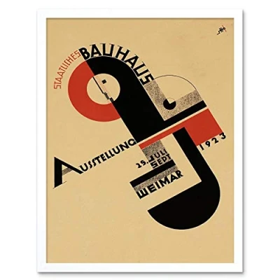 Image of Wee Blue Coo Exhibition Bauhaus Weimar Icon Germany Vintage Retro Advertising Art Print Framed Poster Wall Decor 12X16 Inch