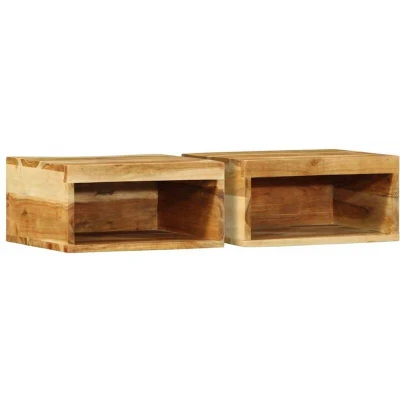 Image of vidaXL Wall mounted TV Cabinets 2 pcs Solid Wood Acacia