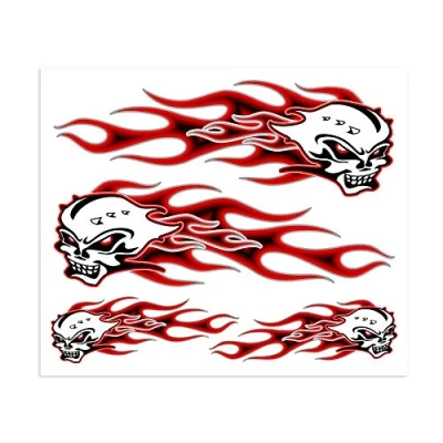 Image of 4R Quattroerre.it 32106 Stickers Skull Flames, 20 x 24 cm