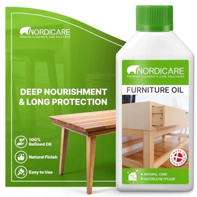 Image of Nordicare Wood Oil Colorless Premium Walnut Oil, Teak Furniture for Oak, Beech, Teak, Walnut, Pine, Larch Natural Made in Denmark Indoor Use (275 ml)