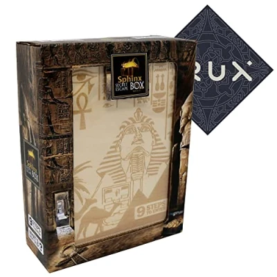 Image of Sphinx Secret Escape Box Fun Egyptian Themed Wooden Puzzle Mid Difficulty Includes Crux Sticker